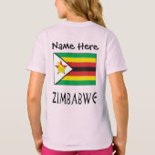 パーソナライズされたジンバブエ国旗 Tシャツ (裏面)