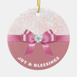 パーソナライズされたスきらめくノーフレークホリデーオーナメント セラミックオーナメント