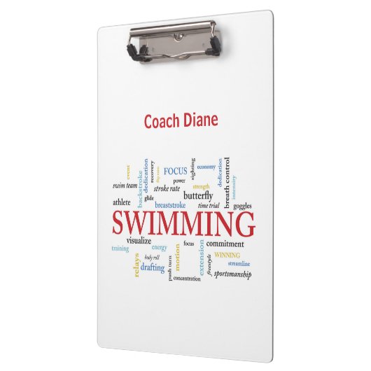 パーソナライズされたスイミングコーチ言葉で感謝 クリップボード (左)