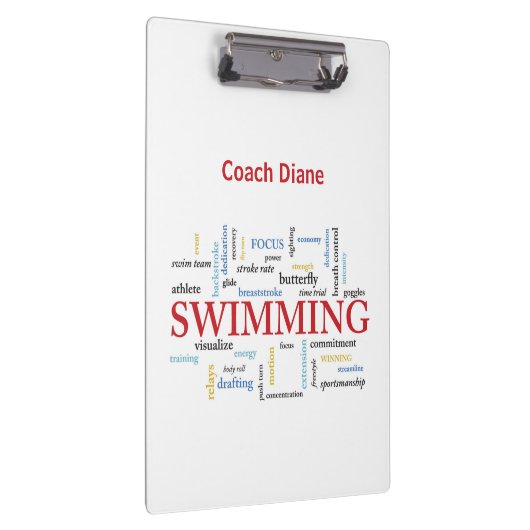 パーソナライズされたスイミングコーチ言葉で感謝 クリップボード (右)