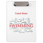 パーソナライズされたスイミングコーチ言葉で感謝 クリップボード (正面)