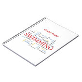 パーソナライズされたスイミングコーチ言葉で感謝 ノートブック (左側)