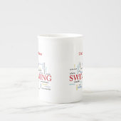 パーソナライズされたスイミングコーチ言葉で感謝 ボーンチャイナマグカップ (正面)