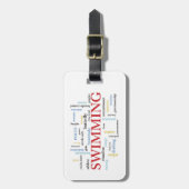 パーソナライズされたスイミングコーチ言葉で感謝 ラゲッジタグ (正面縦)