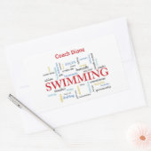パーソナライズされたスイミングコーチ言葉で感謝 長方形シール (封筒)