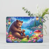 パーソナライズされたスイートベアファミリー母の日カード シーズンカード (スタンド正面)