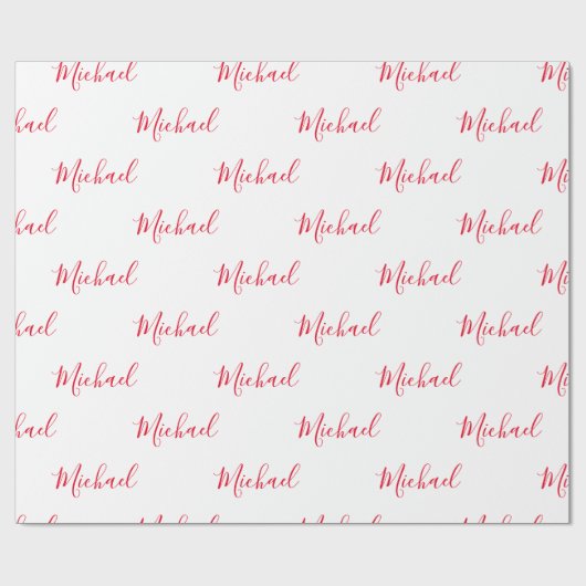 パーソナライズされたスエレガントクリプト名（赤） ラッピングペーパー (フラット)