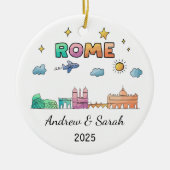 パーソナライズされたスカイラインローマオーナメント,イタリア セラミックオーナメント (正面)