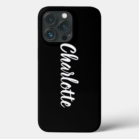 パーソナライズされたスカスタムスタイリッシュト名の黒 Case-Mate iPhoneケース (裏面)