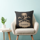 パーソナライズされたスカルとクロスボーン クッション (椅子)