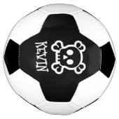 パーソナライズされたスカルとボーンズのロゴ付きサッカーボール サッカーボール (回転)