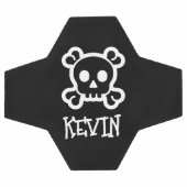 パーソナライズされたスカルとボーンズのロゴ付きサッカーボール サッカーボール (フラット)