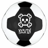 パーソナライズされたスカルとボーンズのロゴ付きサッカーボール サッカーボール (正面)