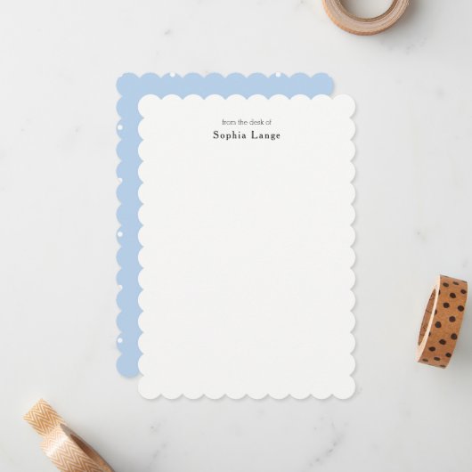 パーソナライズされたスキャロプエッジノートカードの水玉模様 ノートカード (正面/裏面インサイチュ)