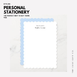 パーソナライズされたスキャロプエッジノートカードの水玉模様 ノートカード