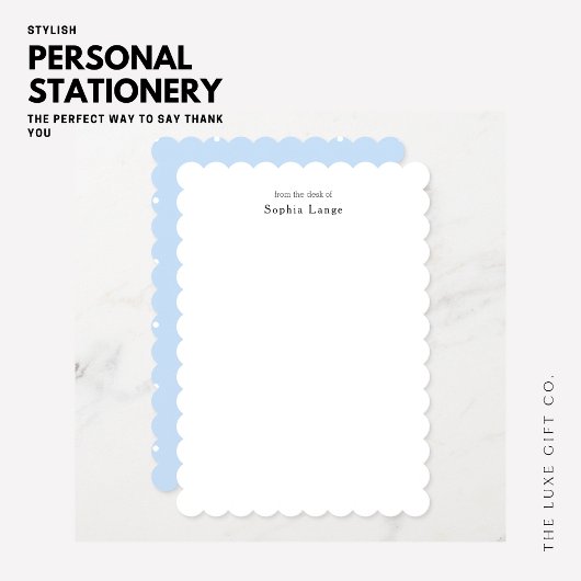 パーソナライズされたスキャロプエッジノートカードの水玉模様 ノートカード