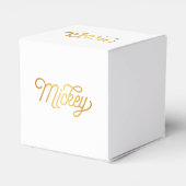パーソナライズされたスクリプエレガントトMickey金ゴールドブラック フェイバーボックス (裏面サイド)
