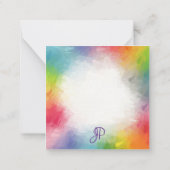 パーソナライズされたスクリプカラフルトのモノグラムテンプレート ノートカード (裏面)
