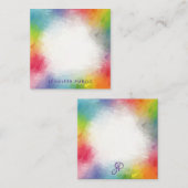 パーソナライズされたスクリプカラフルトのモノグラムテンプレート ノートカード (正面/裏面)