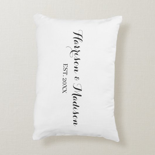 パーソナライズされたスクリプトカップル名の日結婚の値 アクセントクッション (裏面(縦))