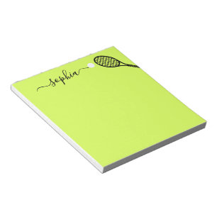 パーソナライズされたスクリプト名モダンGreen Tennis  ノートパッド