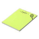 パーソナライズされたスクリプト名モダンGreen Tennis  ノートパッド (回転)