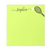 パーソナライズされたスクリプト名モダンGreen Tennis  ノートパッド (正面)