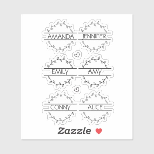 パーソナライズされたスクリプト名 クリア シール (シート)