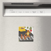 パーソナライズされたスクールバス横断 マグネット (インサイチュ (食洗機))