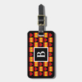 パーソナライズされたススペインのペイカスタムン国旗 ラゲッジタグ (正面縦)