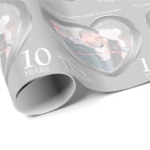 パーソナライズされたスズ10周年記念結婚写真 ラッピングペーパー (ロールコーナー)