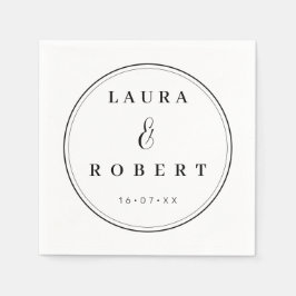 パーソナライズされたスタイリッシュエレガントモエ結婚ルシンプルズ スタンダードカクテルナプキン