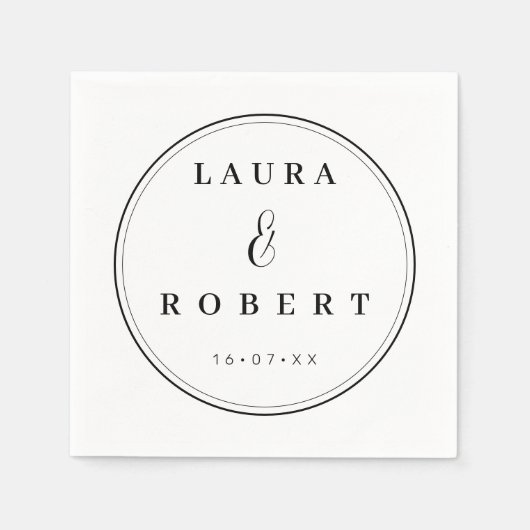 パーソナライズされたスタイリッシュエレガントモエ結婚ルシンプルズ スタンダードカクテルナプキン (正面)