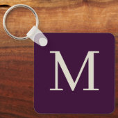 パーソナライズされたスタイリッシュダークモノグラムのプル キーホルダー (正面)