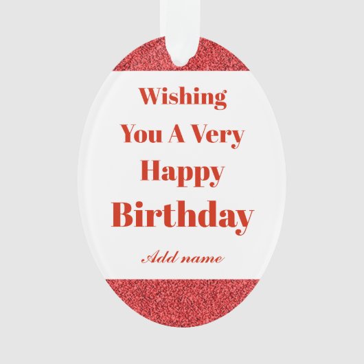 パーソナライズされたスタイリッシュハッピーバースデーオーナメント オーナメント (正面)