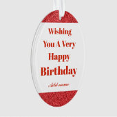 パーソナライズされたスタイリッシュハッピーバースデーオーナメント オーナメント (正面)