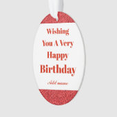 パーソナライズされたスタイリッシュハッピーバースデーオーナメント オーナメント (正面)