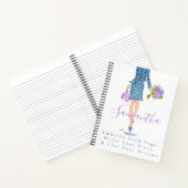 パーソナライズされたスタイリッシュファッション紫色の花 ノートブック (内部)