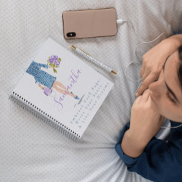 パーソナライズされたスタイリッシュファッション紫色の花 ノートブック