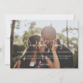 パーソナライズされたスタイリッシュモダンと写真結婚の 招待状 (正面)