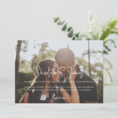 パーソナライズされたスタイリッシュモダンと写真結婚の 招待状 (スタンド正面)