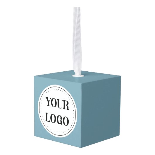 パーソナライズされたスタイリッシュモダン&ミニマル キューブオーナメント (裏面アングル)