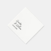 パーソナライズされたスタイリッシュ書が盛結婚り スタンダードカクテルナプキン (角)