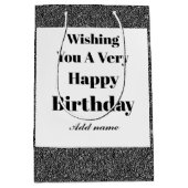 パーソナライズされたスタイリッシュ誕生日の抱き枕 ミディアムペーパーバッグ (正面)