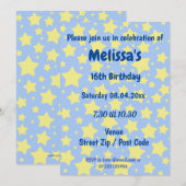 パーソナライズされたスターズパーティー招待状 招待状 (正面/裏面)