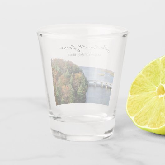 パーソナライズされたスターベッドロック州パーク結婚ズ ショットグラス (裏面)