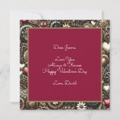 パーソナライズされたスチームパンク ハート バレンタインデー カード (裏面)