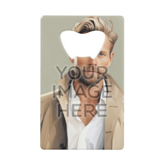 パーソナライズされたステンレス鋼ボトルオープナー垂直 クレジットカード栓抜き