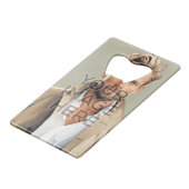 パーソナライズされたステンレス鋼ボトルオープナー垂直 クレジットカード栓抜き (正面アングル)