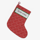 パーソナライズされたストッキング ラージクリスマスストッキング (正面 (吊り時))